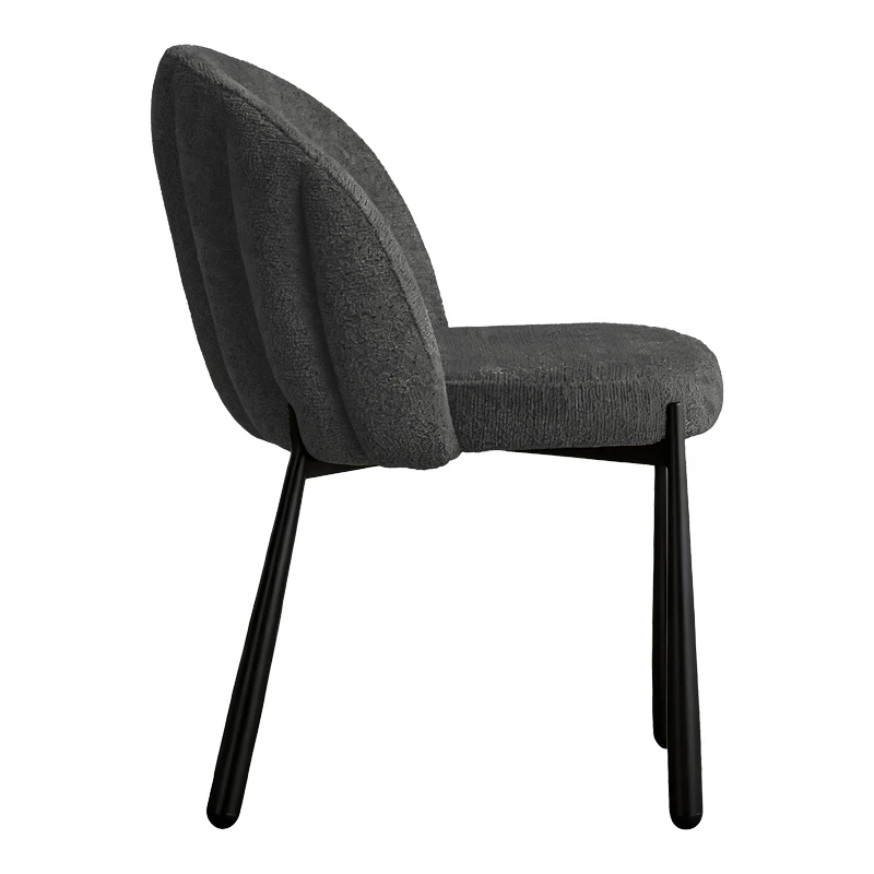 Denna chair pakoworld anthracite fabric-black metal legs 52x60x85cm
