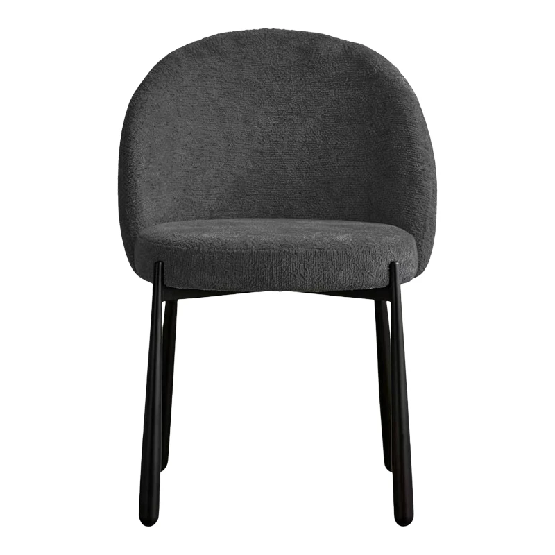Denna chair pakoworld anthracite fabric-black metal legs 52x60x85cm