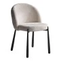 Denna chair pakoworld beige fabric-black metal legs 52x60x85cm