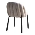 Denna chair pakoworld beige fabric-black metal legs 52x60x85cm