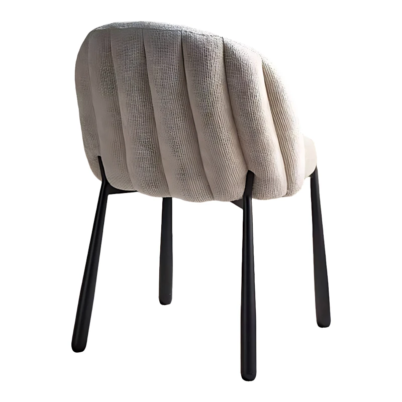 Denna chair pakoworld beige fabric-black metal legs 52x60x85cm