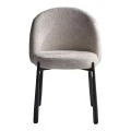 Denna chair pakoworld beige fabric-black metal legs 52x60x85cm