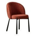 Denna chair pakoworld terracotta fabric-black metal legs 52x60x85cm