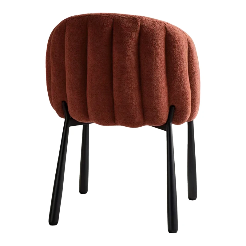 Denna chair pakoworld terracotta fabric-black metal legs 52x60x85cm