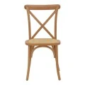 Chair Dylon pakoworld stackable walnut beech wood-natural rattan seat 48x52x89cm
