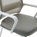Καρέκλα επισκέπτη Palma pakoworld λευκή- mesh γκρι 46x52x94εκ