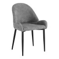 Chair Finda pakoworld grey fabric with black metal leg 59x54x86.5cm