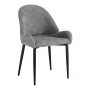 Chair Finda pakoworld grey fabric with black metal leg 59x54x86.5cm