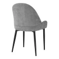 Chair Finda pakoworld grey fabric with black metal leg 59x54x86.5cm