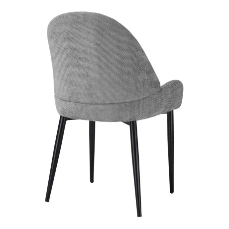 Chair Finda pakoworld grey fabric with black metal leg 59x54x86.5cm