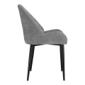 Chair Finda pakoworld grey fabric with black metal leg 59x54x86.5cm