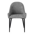 Chair Finda pakoworld grey fabric with black metal leg 59x54x86.5cm