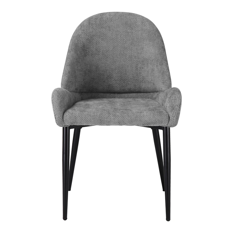 Chair Finda pakoworld grey fabric with black metal leg 59x54x86.5cm