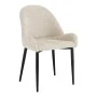 Chair Finda pakoworld white fabric with black metal leg 59x54x86.5cm