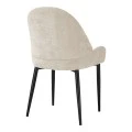 Chair Finda pakoworld white fabric with black metal leg 59x54x86.5cm