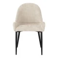Chair Finda pakoworld white fabric with black metal leg 59x54x86.5cm