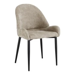 Chair Finda pakoworld beige fabric with black metal leg 59x54x86.5cm Chair Finda pakoworld beige fabric with black metal leg 59x54x86.5cm
