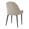 Chair Finda pakoworld beige fabric with black metal leg 59x54x86.5cm