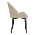 Chair Finda pakoworld beige fabric with black metal leg 59x54x86.5cm