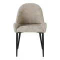 Chair Finda pakoworld beige fabric with black metal leg 59x54x86.5cm