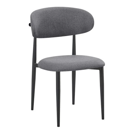 Chair Folegio pakoworld anthracite fabric with black metal leg 49x55x80cm