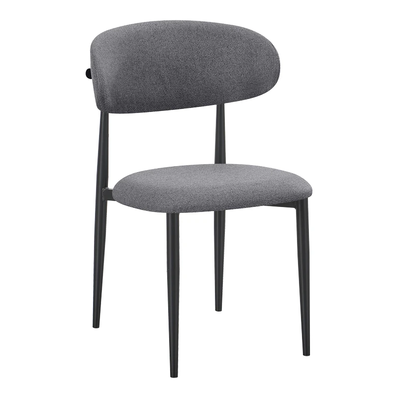 Chair Folegio pakoworld anthracite fabric with black metal leg 49x55x80cm