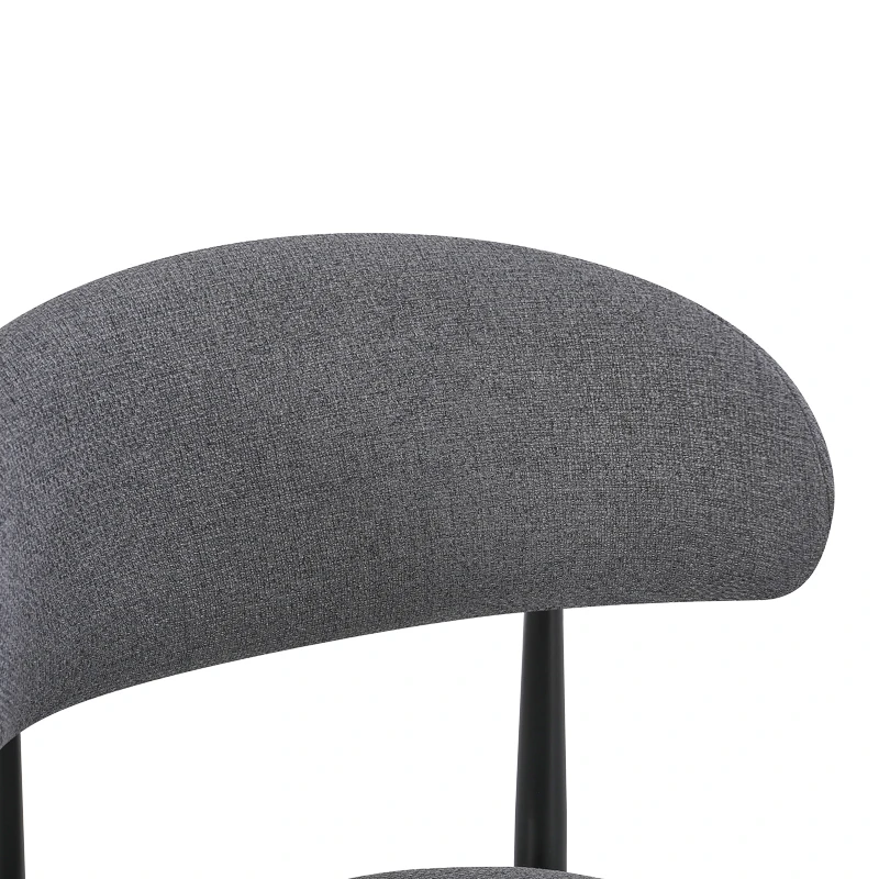 Chair Folegio pakoworld anthracite fabric with black metal leg 49x55x80cm