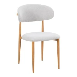 Chair Folegio pakoworld grey fabric with metal natural color leg 49x55x80cm