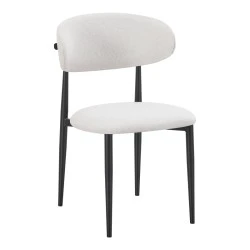 Chair Folegio pakoworld ivory fabric with black metal leg 49x55x80cm