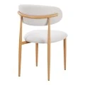 Chair Folegio pakoworld ivory fabric with metal natural color leg 49x55x80cm