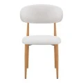 Chair Folegio pakoworld ivory fabric with metal natural color leg 49x55x80cm