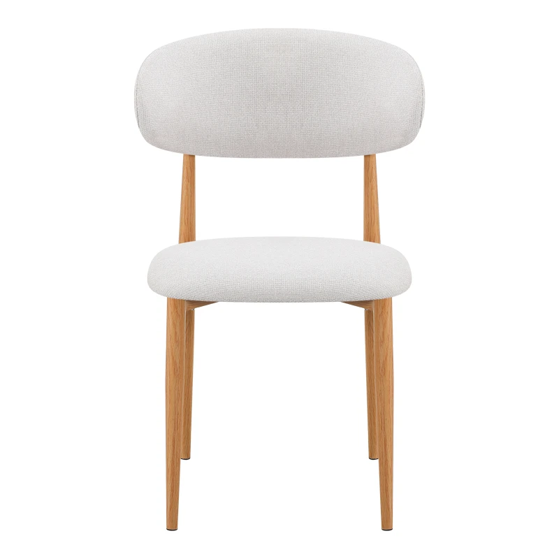 Chair Folegio pakoworld ivory fabric with metal natural color leg 49x55x80cm