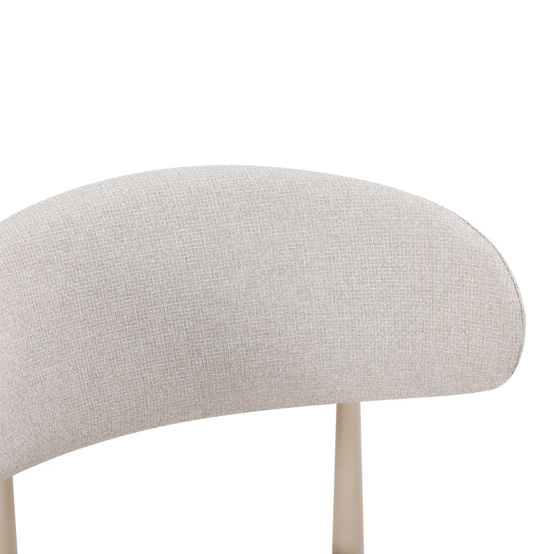 Chair Folegio pakoworld beige fabric with metal cream color leg 49x55x80cm