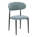 Chair Folegio pakoworld petrol fabric with black metal leg 49x55x80cm