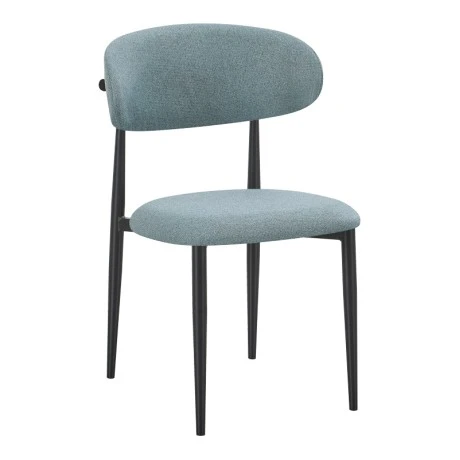 Chair Folegio pakoworld petrol fabric with black metal leg 49x55x80cm