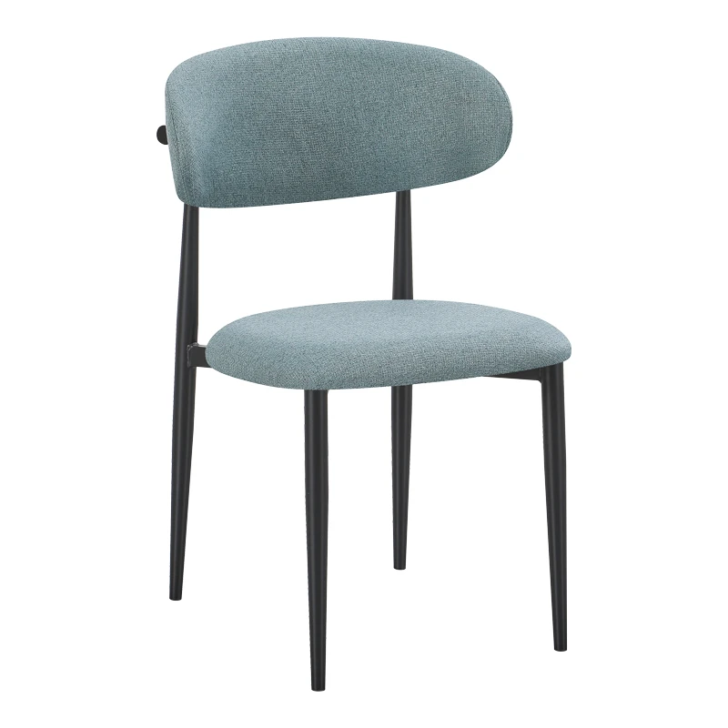 Chair Folegio pakoworld petrol fabric with black metal leg 49x55x80cm