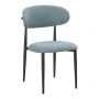Chair Folegio pakoworld petrol fabric with black metal leg 49x55x80cm
