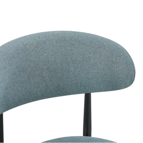 Chair Folegio pakoworld petrol fabric with black metal leg 49x55x80cm