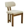 Chair Genoa pakoworld walnut rubberwood and ecru fabric 50x43x82cm