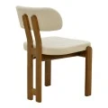 Chair Genoa pakoworld walnut rubberwood and ecru fabric 50x43x82cm