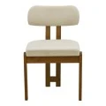 Chair Genoa pakoworld walnut rubberwood and ecru fabric 50x43x82cm