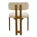Chair Genoa pakoworld walnut rubberwood and ecru fabric 50x43x82cm