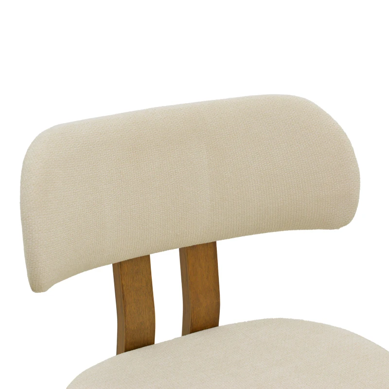 Chair Genoa pakoworld walnut rubberwood and ecru fabric 50x43x82cm