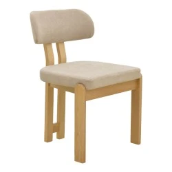 Chair Genoa pakoworld sonoma rubberwood and beige fabric 50x43x82cm