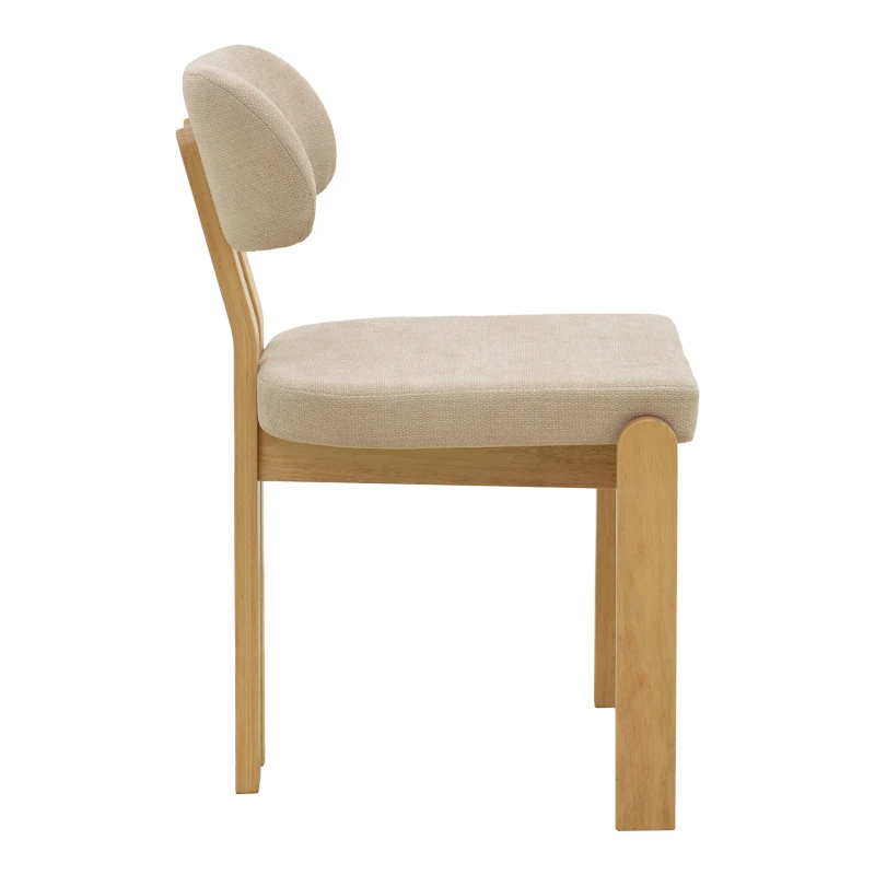 Chair Genoa pakoworld sonoma rubberwood and beige fabric 50x43x82cm