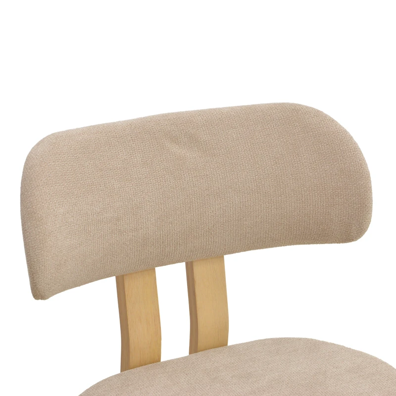 Chair Genoa pakoworld sonoma rubberwood and beige fabric 50x43x82cm