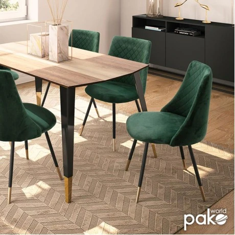 Chair Giselle pakoworld velvet green leg black-golden