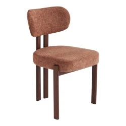 Glamor chair pakoworld brown-walnut fabric metal legs 53x51x81cm Glamor chair pakoworld brown-walnut fabric metal legs 53x51x81cm