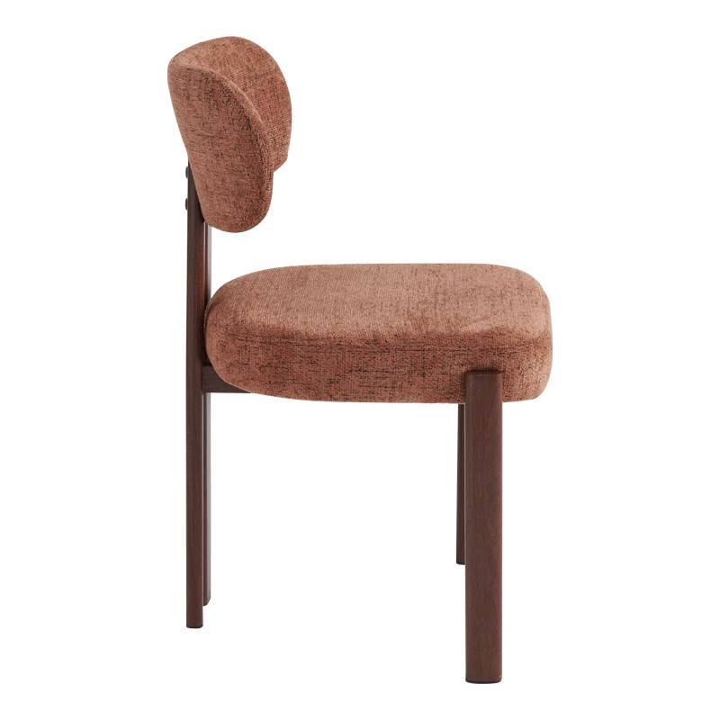 Glamor chair pakoworld brown-walnut fabric metal legs 53x51x81cm