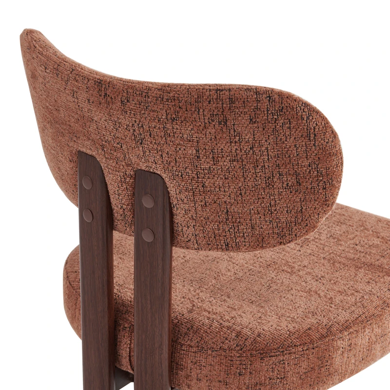 Glamor chair pakoworld brown-walnut fabric metal legs 53x51x81cm